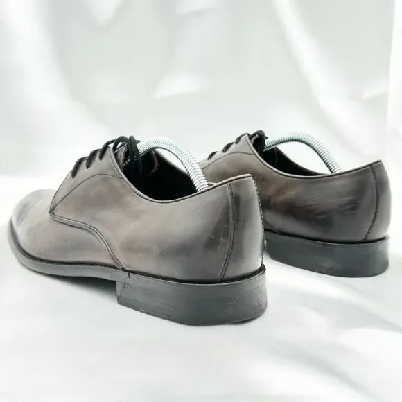 John Varvatos Distressed Brown Leather Derby Style Lace Up 